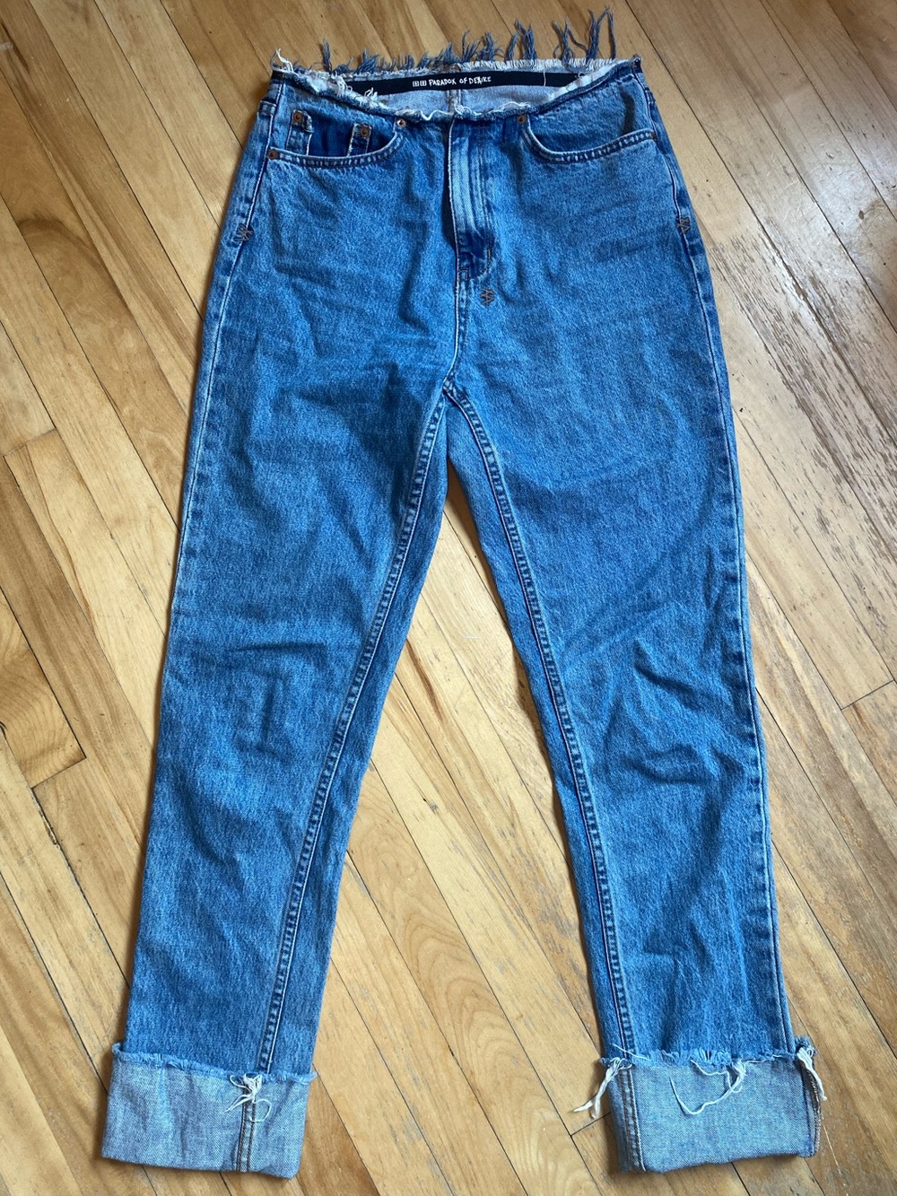Ksubi Light Blue Denim Jeans with Branded Waist Tag 28’ Street Style Distressed